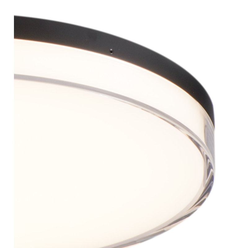 Bupal Acrylic LED Flush Mount, Coal, 1.5" H x 13" W x 13" D