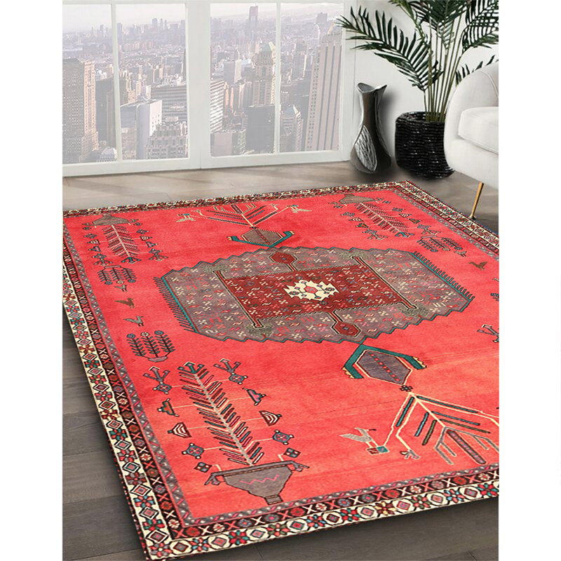 Tapis 100% traditionnel lavable à la machine 2823, Rond 7 pi