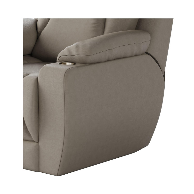 Fauteuil inclinable en cuir pour homme, Cuir véritable gris clair