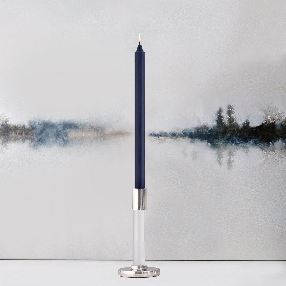 Root Candles Unscented Taper Candle, 12" H x 0.88" W x 0.88" D, Navy
