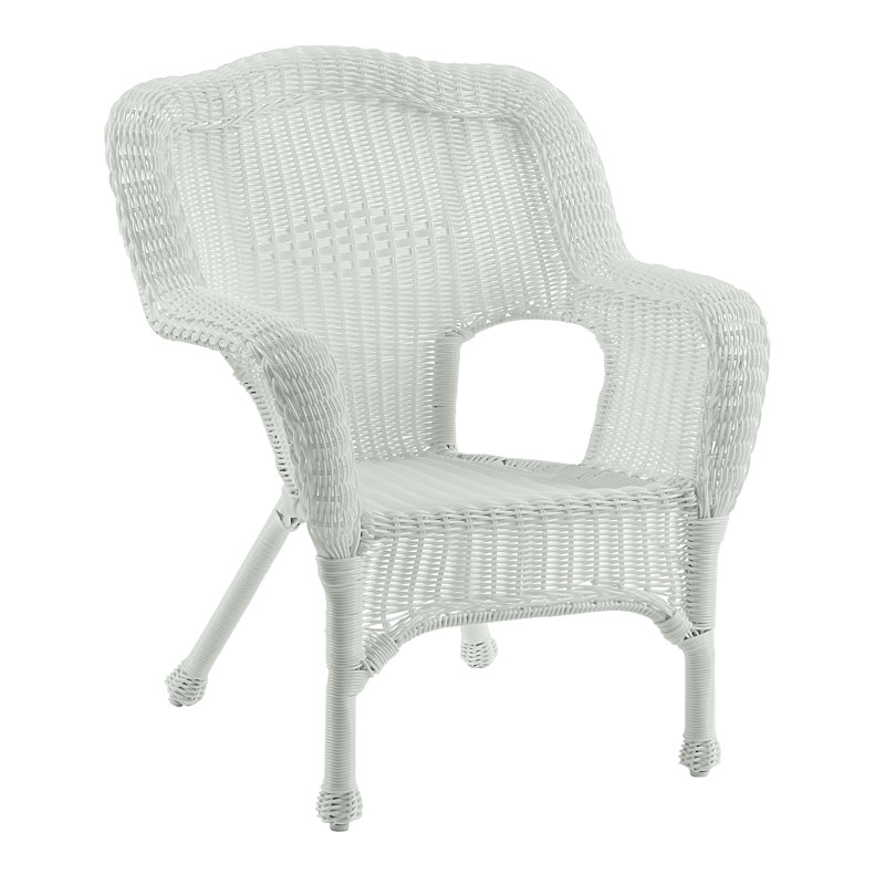 Chaise longue d'extérieur en osier Arved, Blanc