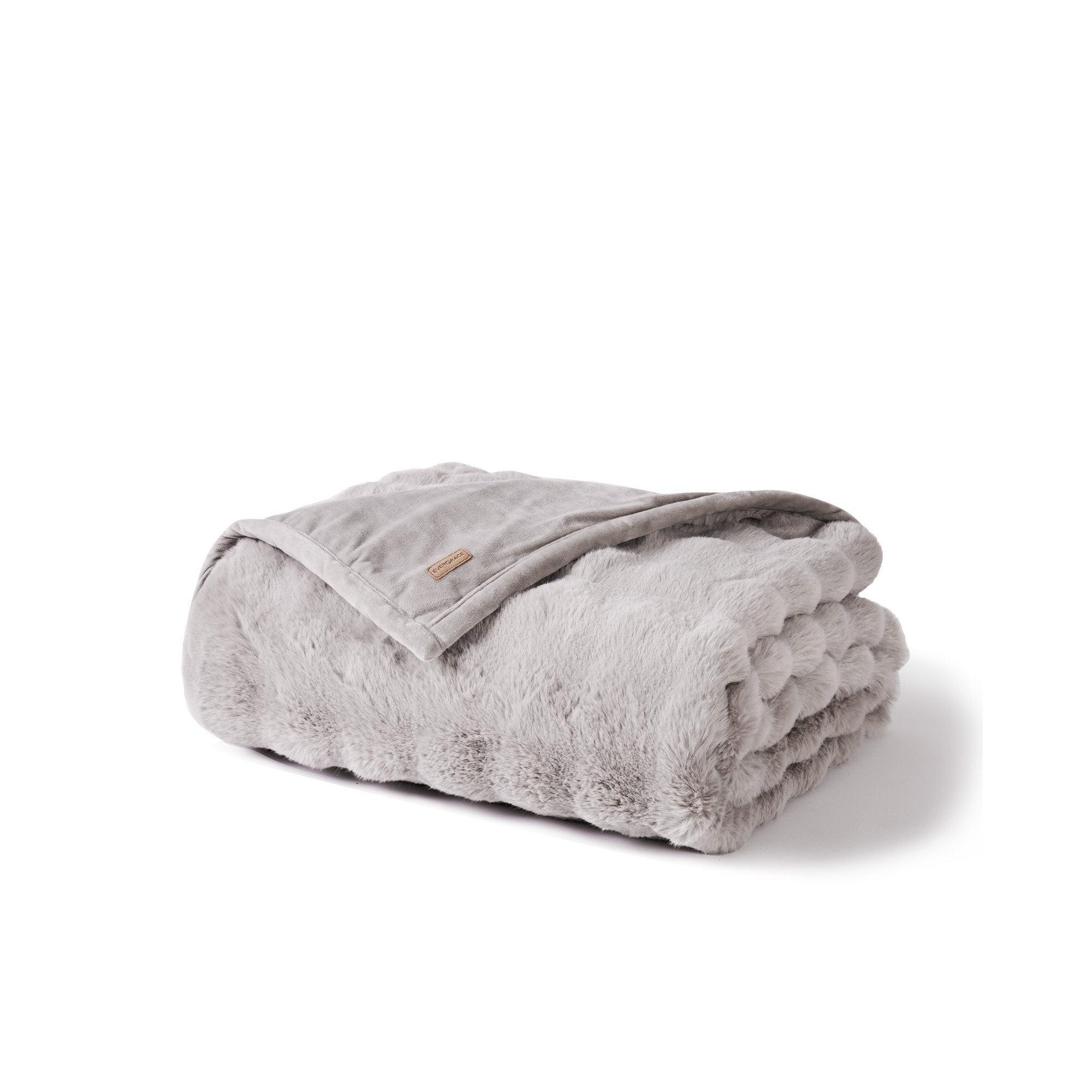 Ridgeline Faux Fur Throw Blanket, 90" L x 80" W, Taupe