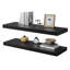 Grandes tablettes flottantes murales pour ensemble de 2 tablettes murales en bois de 24 po x 10 po x 1 po avec support mural invisible pour la chambre à coucher, la cuisine et le salon, noir-868230018-870046222