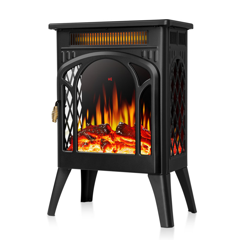  17" Cathedral Electric Fireplace, 1500W Heater With Realistic Dancing Flames, 4 Flame Colors, Remote Control, Overheat Protection, For Indoor Home, Office, Living Room