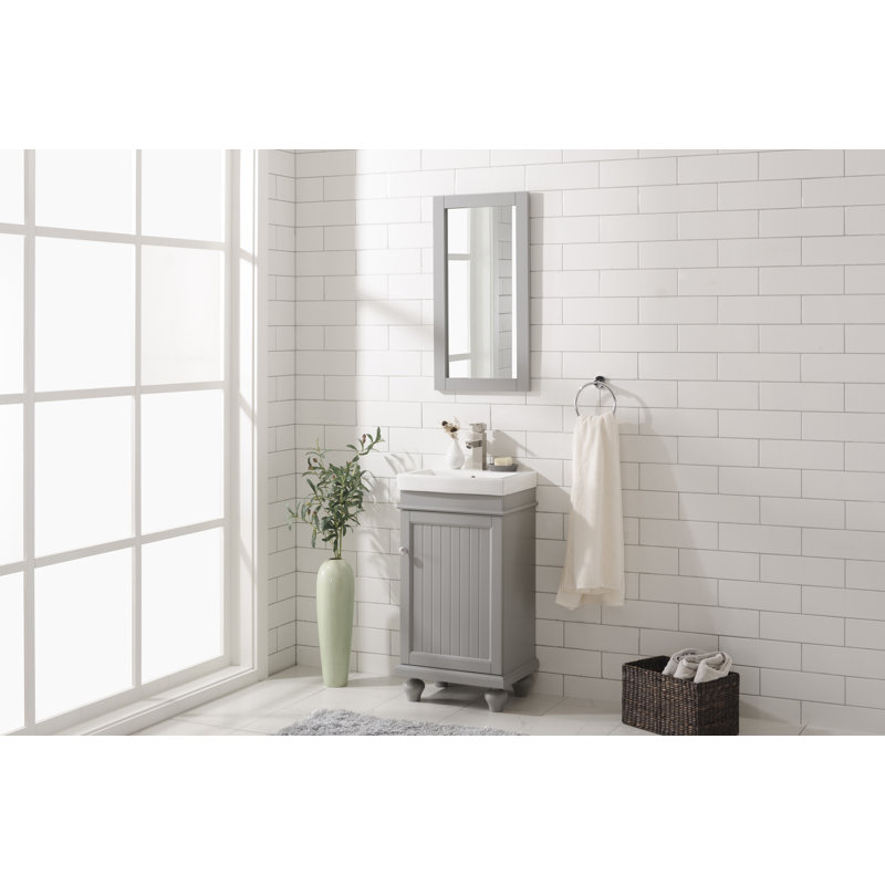 Ensemble de meuble-lavabo simple 17 po Gros, Gris