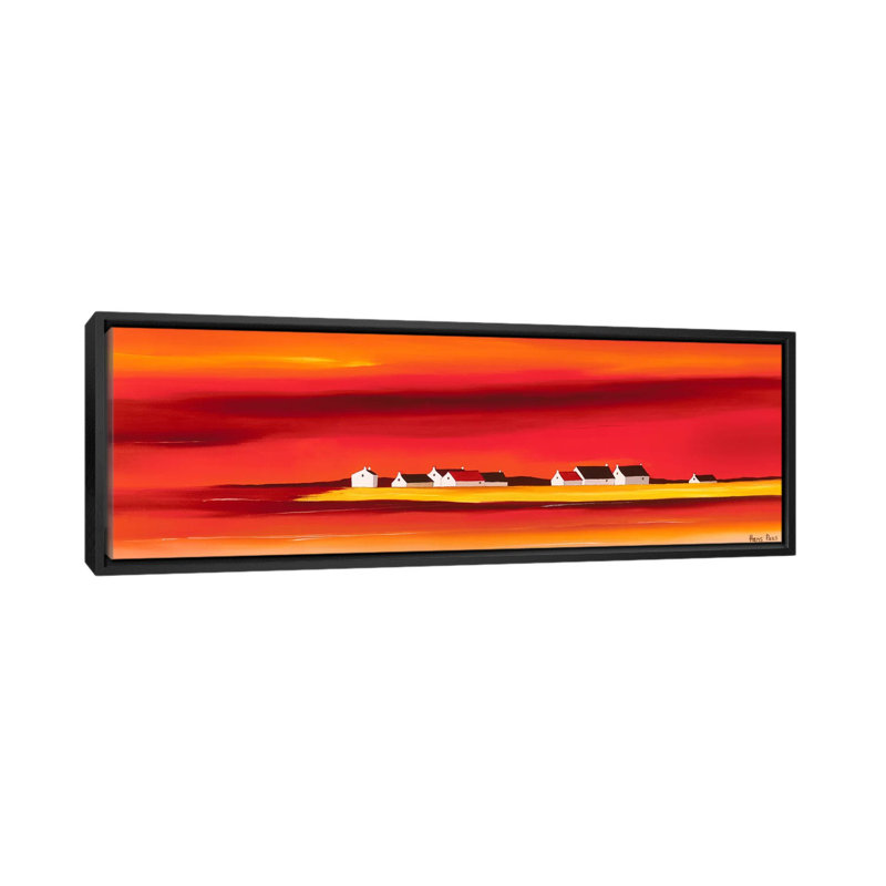 « soleil i », reproduction sur toile, H 12 po x l 36 po x P 1,5 po, Toile avec cadre noir