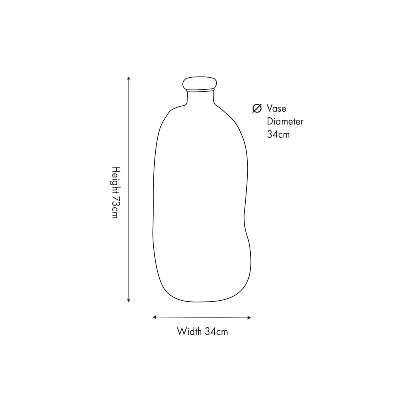 Organic Shaped Recycled Glass Tall Vase, Pecan Brown