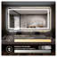 Miroir de salle de bain 60 po x 28 po à DEL avec éclairage avant et arrière, miroir de meuble-lavabo à intensité variable, 3 températures de couleur, antibuée, imperméable IP44, montage horizontal ou vertical