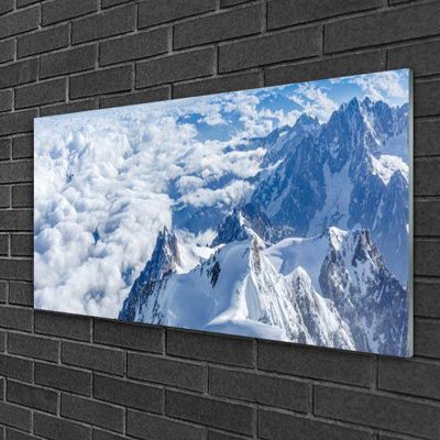 Glass Print Wall Art 100X50cm Image Printed On Glass Decorative Wall Picture Behind Toughened / Tempered Safety Real Glass For Kitchen & Living Room Theme: Mountains Landscape