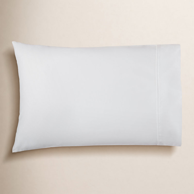 Ensemble de taies d'oreiller en satin de coton de qualité égyptienne Hayward, White