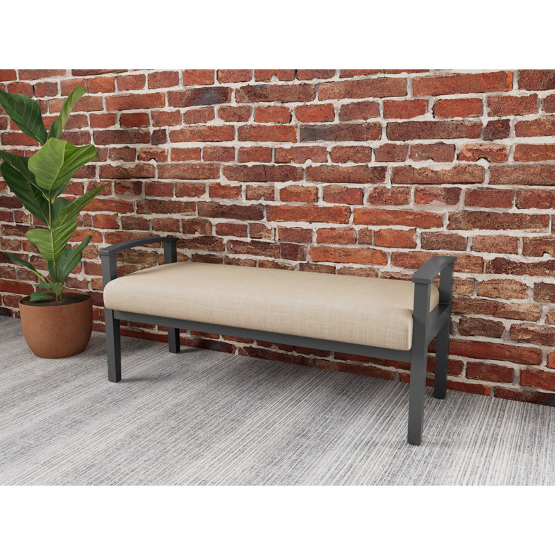 Banc en bois massif Amherst, Étain, Chambray calcaire