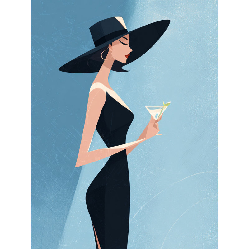 «Evening Martini», art mural sur toile tendue, H 40 po x l 30 po x P 1,5 po