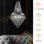 Lustre en cristal 11 lumières, finition dorée ou chromée pour la salle à manger, le salon ou le vestibule (sans ampoules)-1173970491