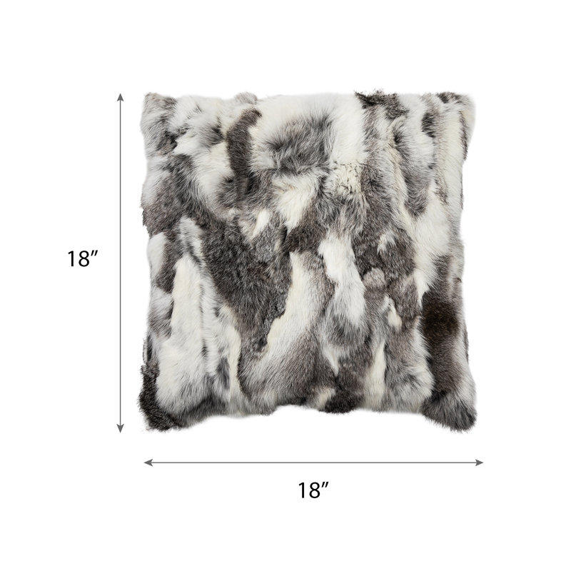 Coussin Mira, Gris, H 18 po x l 18 po