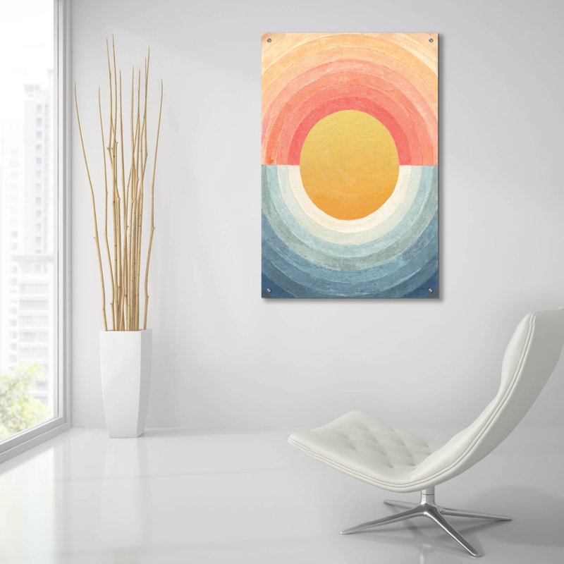 «Retro Vibes Abstract» par Danhui Nai, art mural en verre acrylique, H 36 po x l 24 po x P 0,2 po
