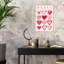 «Happy Hearts», art mural abstrait fantaisiste romantique-129022009