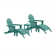Hartington Plastic/Resin Folding Adirondack Chair with Ottoman and Table