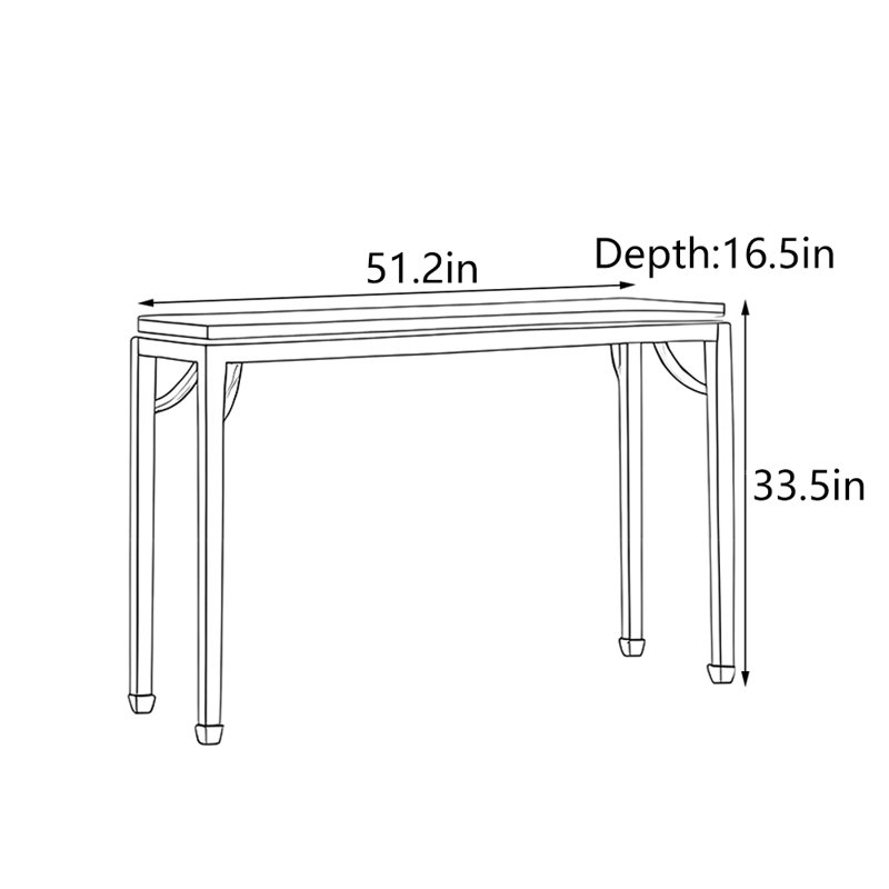 New Chinese Style Solid Wood Console Table, Walnut