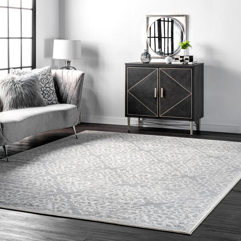 Isidore Damask Area Rug, Rectangle 244 x 305cm