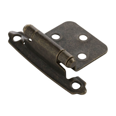  Surface Self-Closing Variable overlay Face Frame Self-Close - Windover Antique - Cabinet Door Hinges (Set of 2)