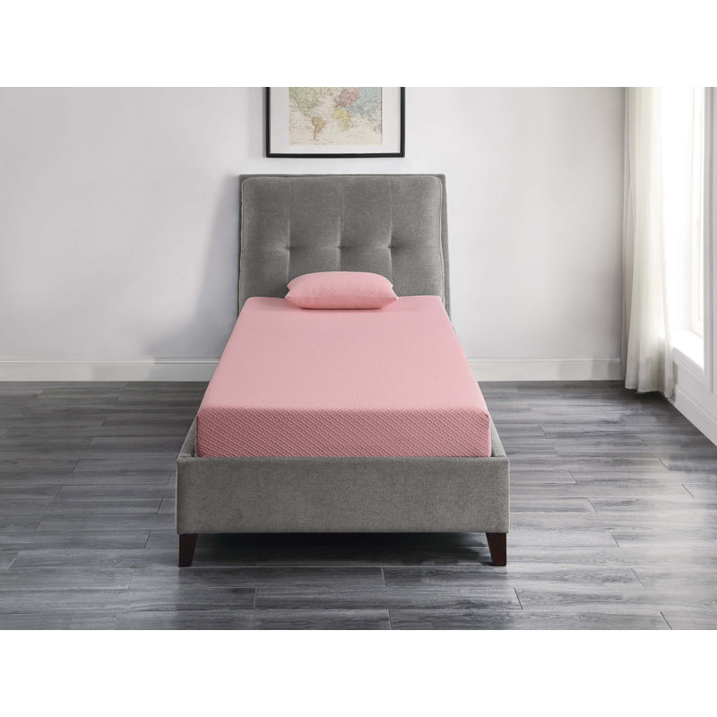 Ensemble de matelas simple 7 pouces et de coussins en mousse viscoélastique imprégnée de gel