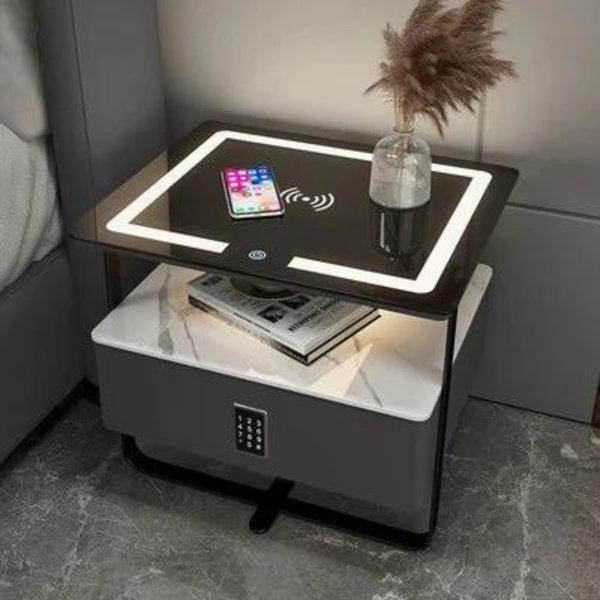 Tech Nightstands My Lux Decor All Solid Wood Luxury Smart Nightstands Simple Modern ...