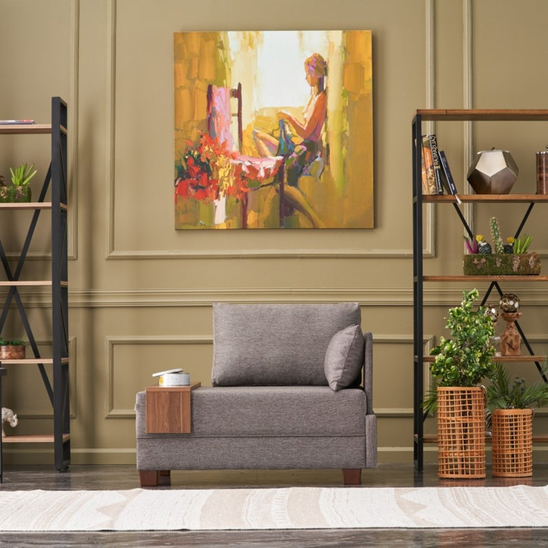 Canapé modulaire rembourré 39,4 po Elliet, Polyester à 100 % de couleur brune