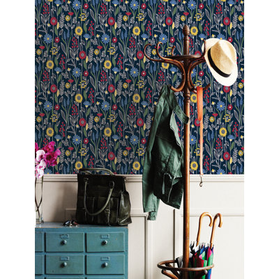 Navy Jane Peel & Stick Wallpaper