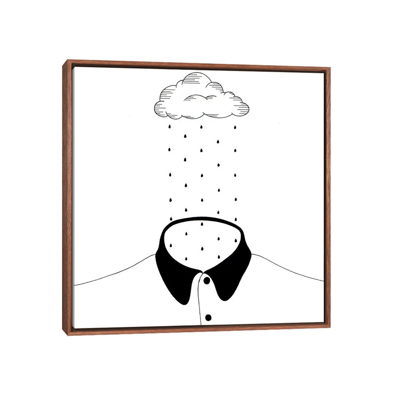 Rain In by Filippo Spinelli - Print on Canvas, 93.98 cm H x 93.98 cm W, Classic Brown Wood Framed