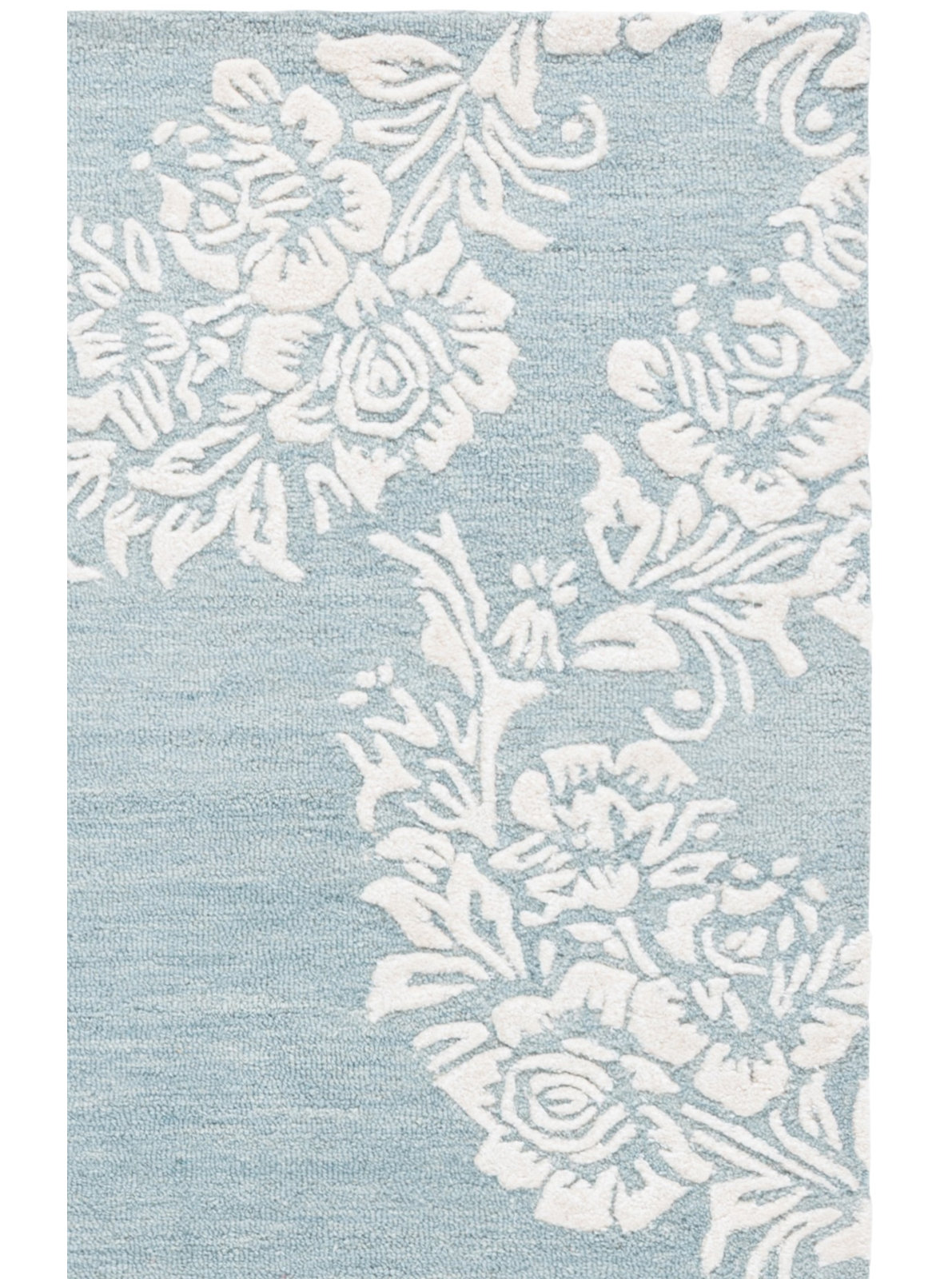 Hand-Tufted Wool Floral Rug, Square 6'