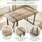 55 Inch Modern Industrial Rectangular Dining Table With Black Metal Legs-1327661875