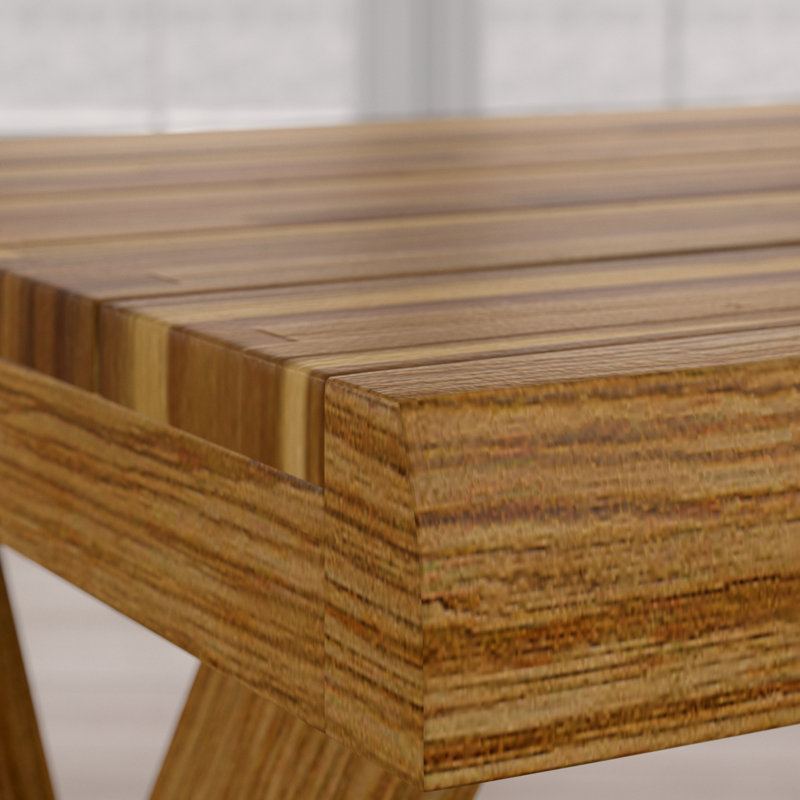 Solid Wood End Table, Sandblast Teak