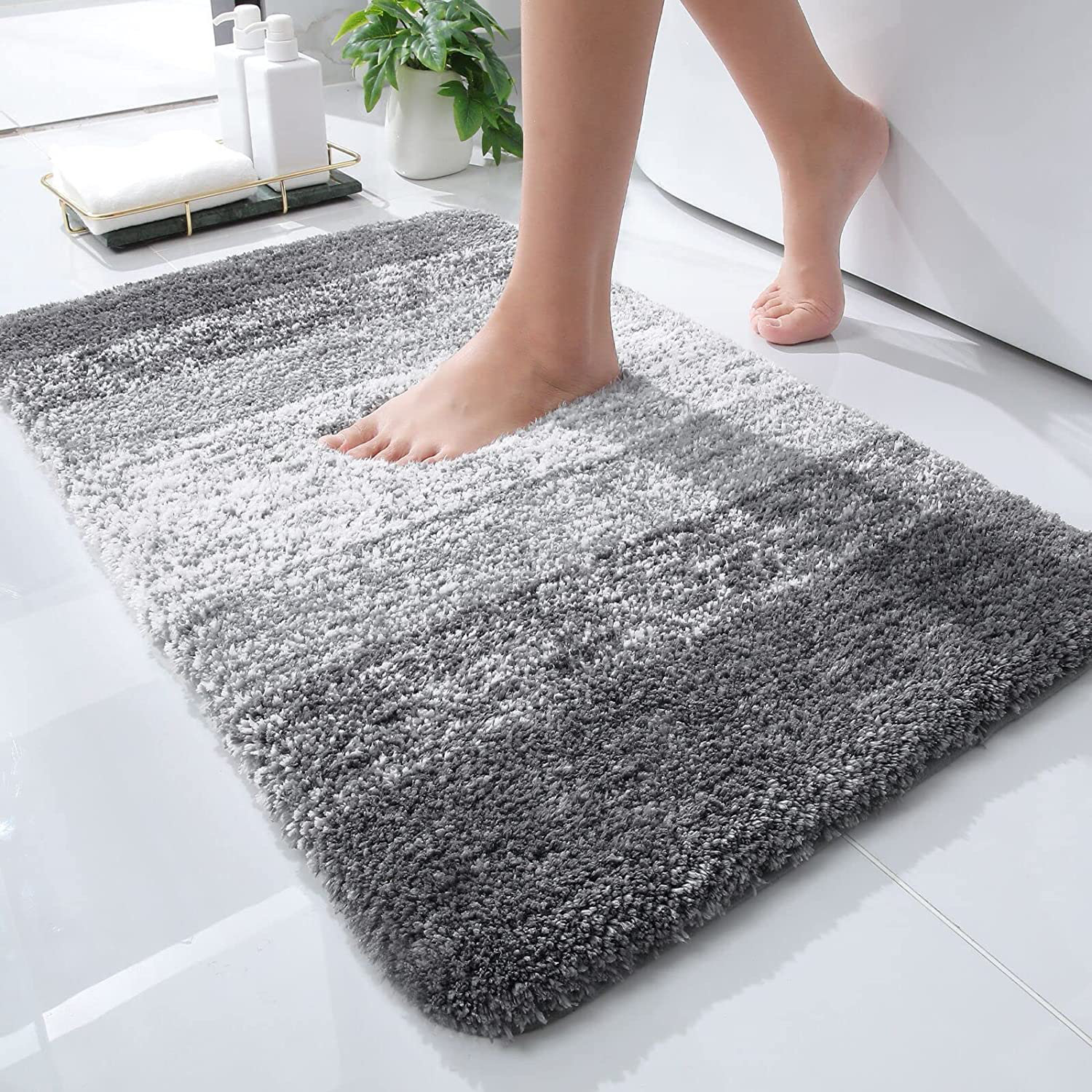 Ebern Designs Kelsee Microfiber / Microsuede Bath Rug | Wayfair