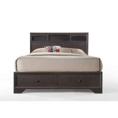 Finish Queen Bed, Drawers And Bookcase Headboard Design Side Rail Construction