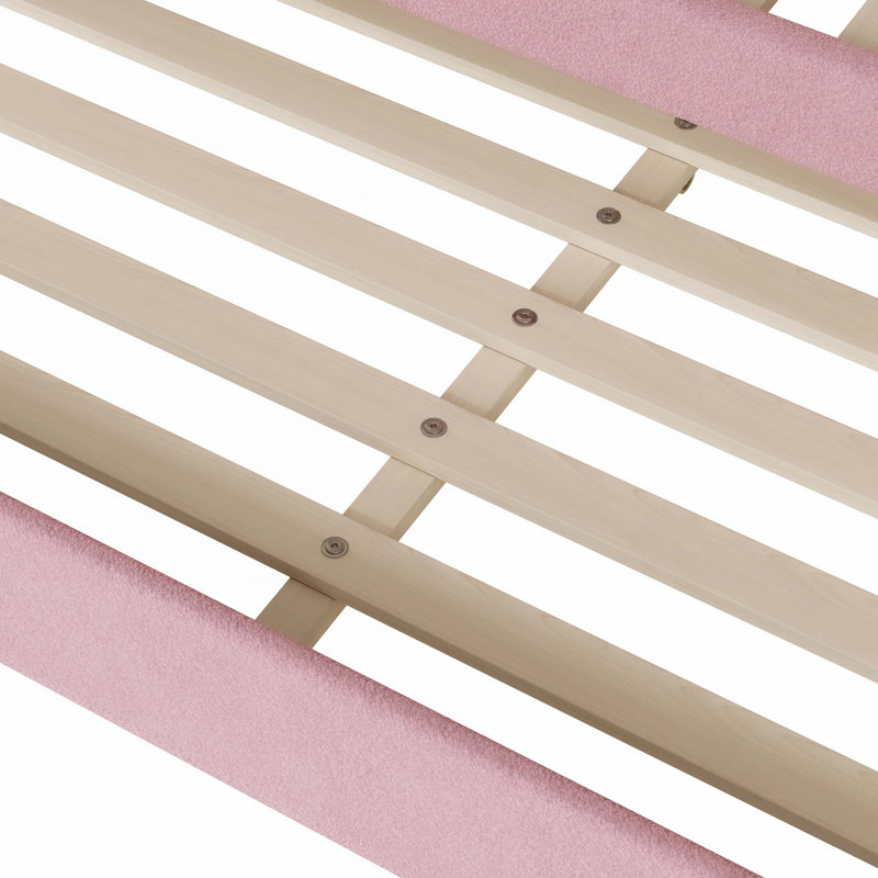 Teddy Fleece Upholstered Daybed with Light, Full/Double, Pink