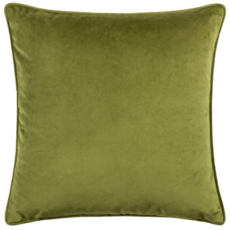 Malans Geometric Orange Square Cushion, Olive