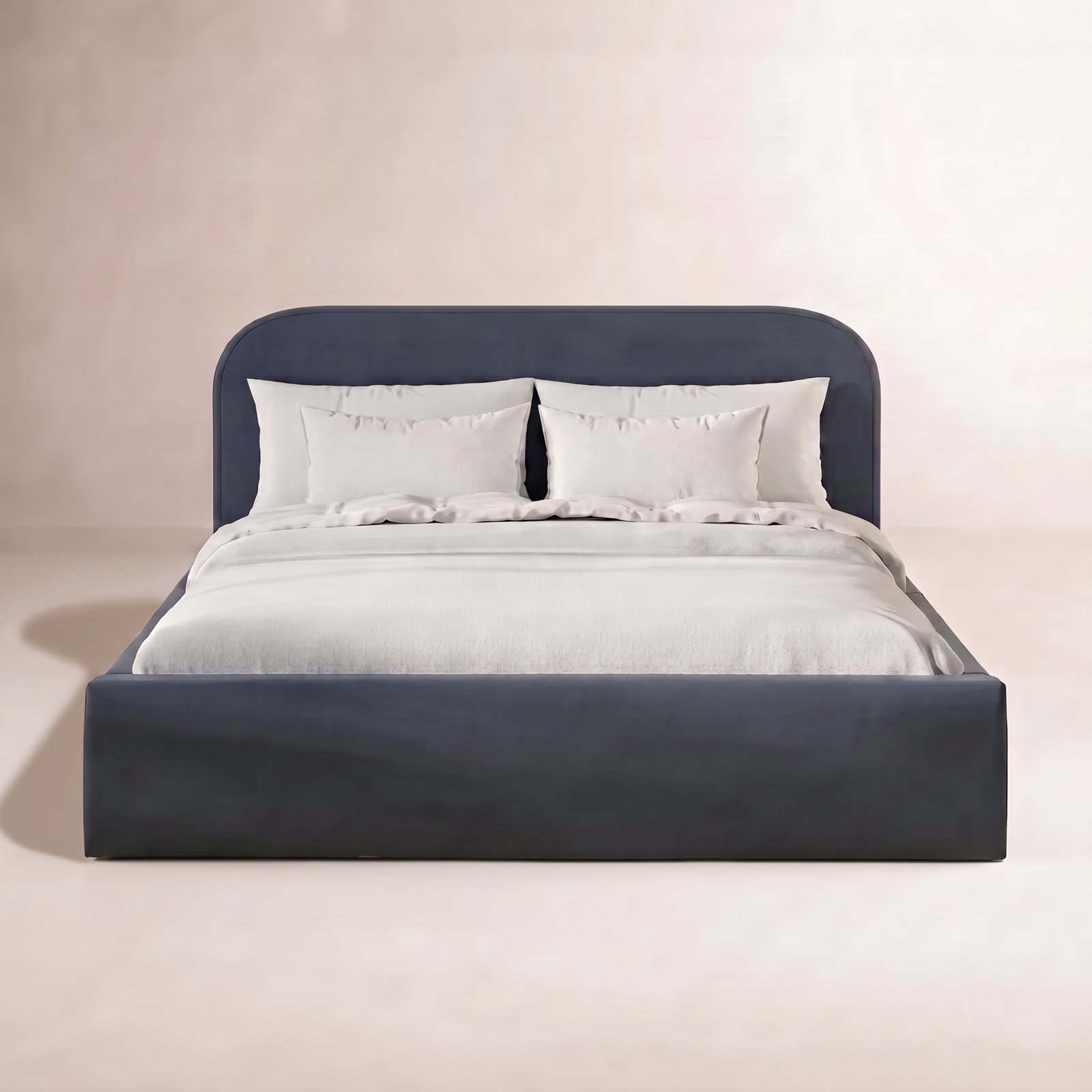 Nara Open-Frame Bed, Full, Performance Navy Eco-Twill