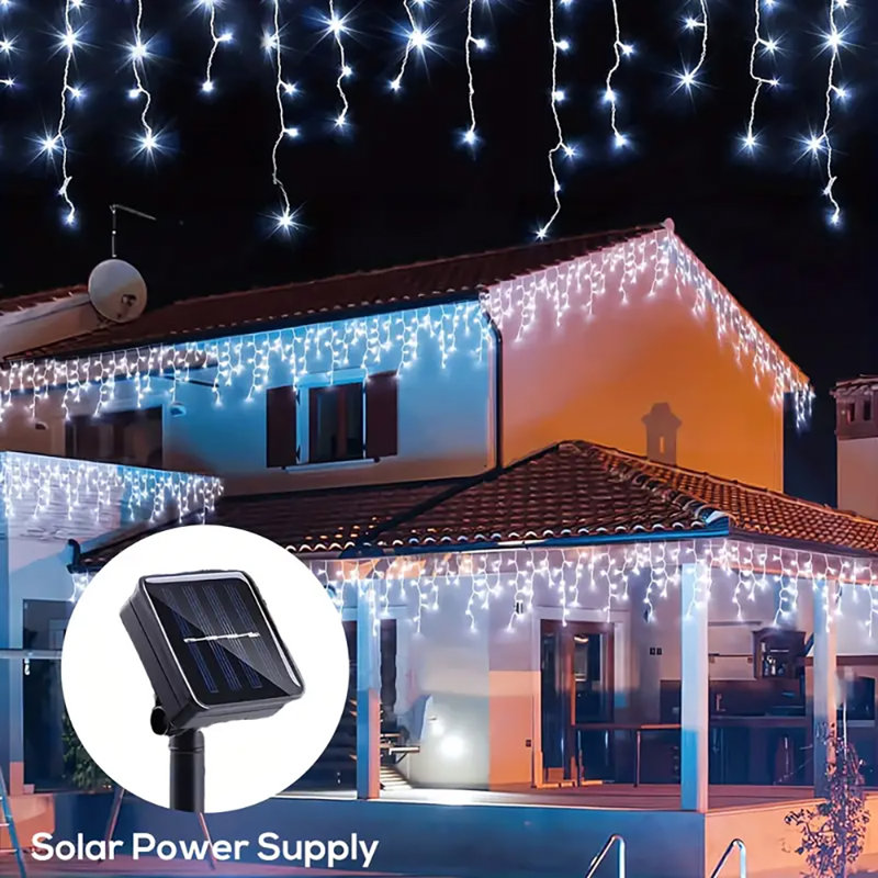 Indoor / Outdoor Solar Powered LED Cord String Light, 1200 Lamps - 30 Metre Long