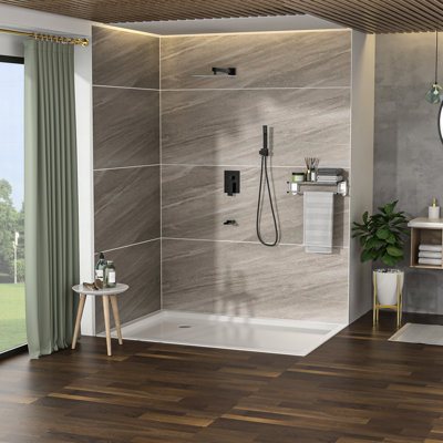 10 Inch Shower System With Waterfall Tub Spout - Oil Rubber Bronze Finish 3 Function, Rainfall And Handheld Valve For Protection Simple Installation & Cleanup Oil-Rubbed Function Shower, -Balanced