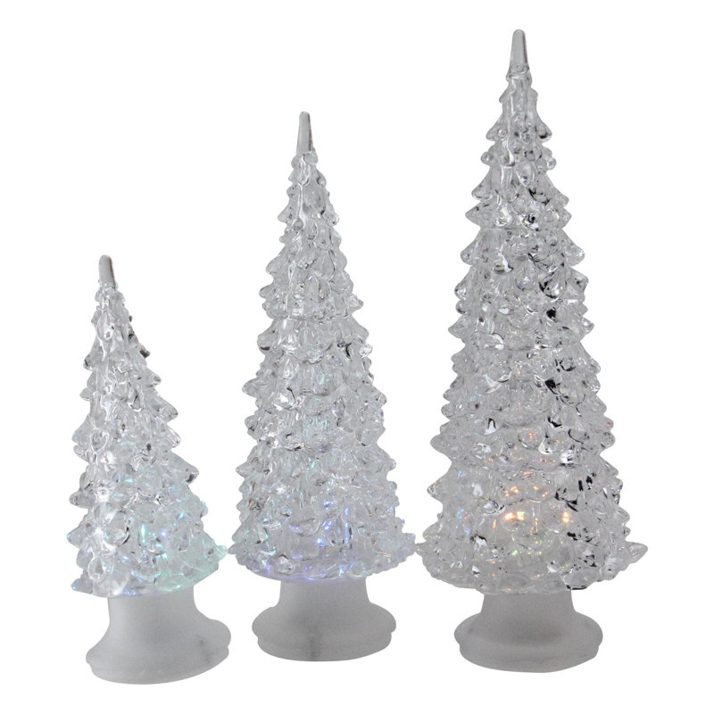 Décoration de table d'arbre de Noël transparent à DEL changeant de couleur