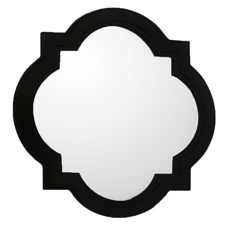 Cremeans Wood Flat Wall Mirror, Black, 23" H x 23" W x 1" D