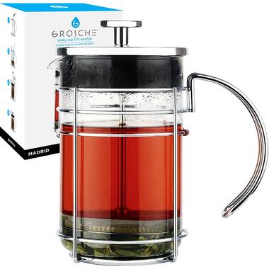 VonShef 3-Cup Stainless Steel Double Walled Cafetiere French Press