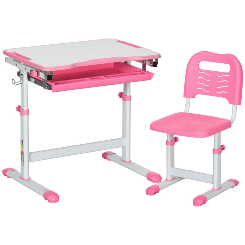 Hoppe Kids 2 Piece Rectangular Desk Or Activity Chair and Chair Set