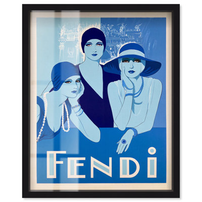 «Blue Belles of Fashion Shadowbox Print» par Art Remedy