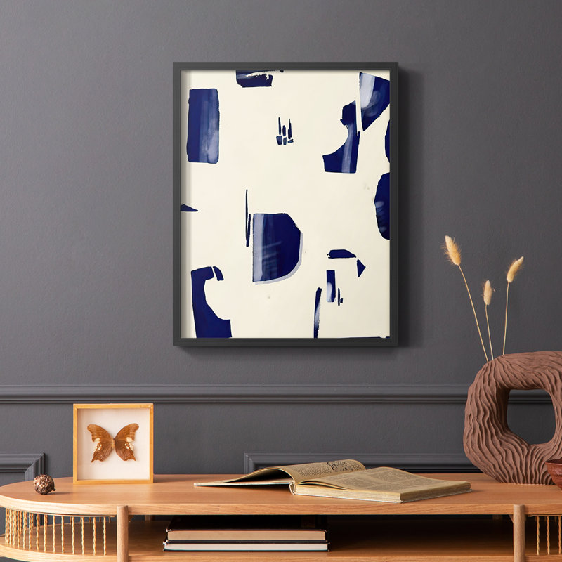 «Fragment Abstraction II», reproduction encadrée - bois massif, H 20 po x l 16 po, Noir