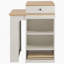 Îlot de cuisine 59,5 po avec table de salle à manger extensible, table de rangement de cuisine avec rangement double-face, îlot de cuisine avec 2 tiroirs, prise de courant, tablettes latérales ouvertes, pour la cuisine, la salle à manger, blanc