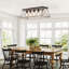 5 Lights  Island Ceiling Flush Mount Light Cage Farmhouse Vintagle Style For Dinning Room Kitchen, Showroom, Restaurant,  Oak White Finish-1460018005