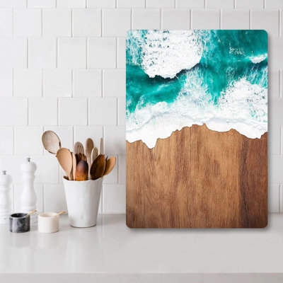 Flourish Premium Tempered Glass Cutting Board, 11.8 x 15.7 inches | Antibacterial, Easy Clean, Non-Slip Silicone Feet | 100% Durable Glass, Thickness: 0.16 inches | Ideal for Kitchen Prep, Safe & Stylish Cooking Solution