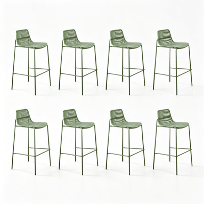 Green Low back side Chair(Set of 8)