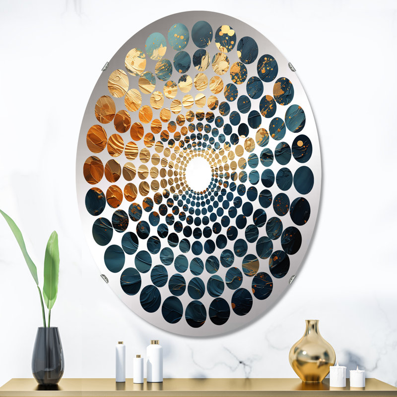 Miroir décoratif Golden Sapphire Surge III - Radial Dot MIR106045 O, 35,4 po x 23,6 po